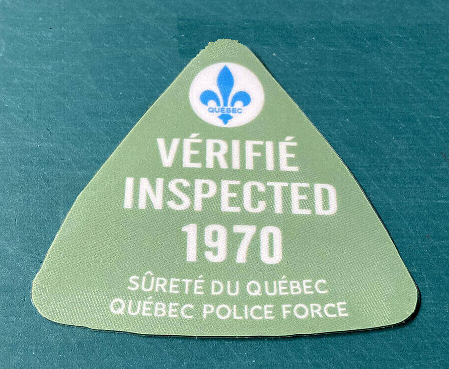 (image for) 1970 Quebec Inspection sticker CANADA